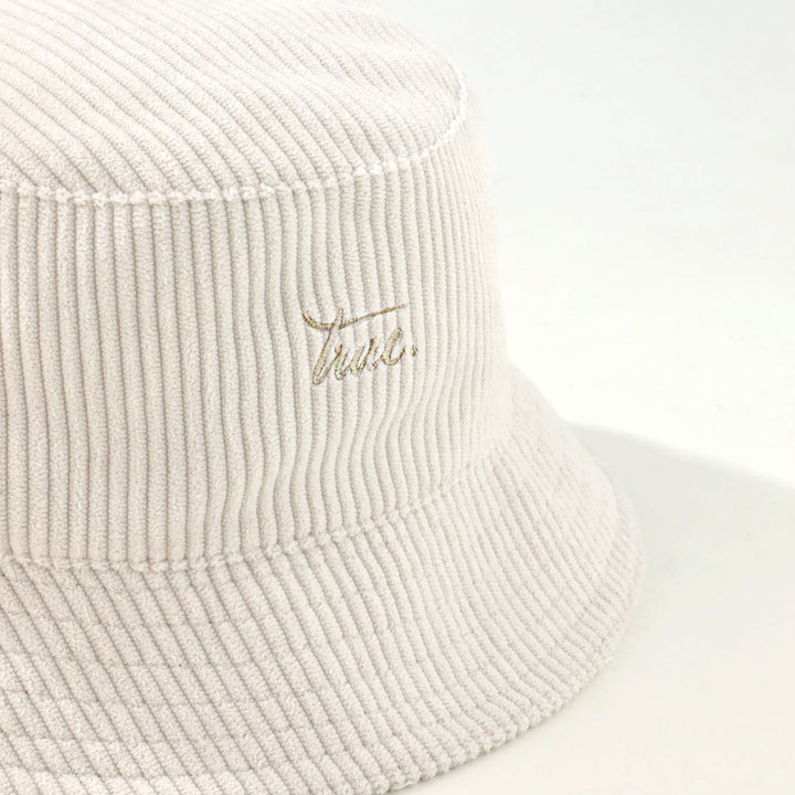 Script Logo Corduroy Bucket Hat - Ivory