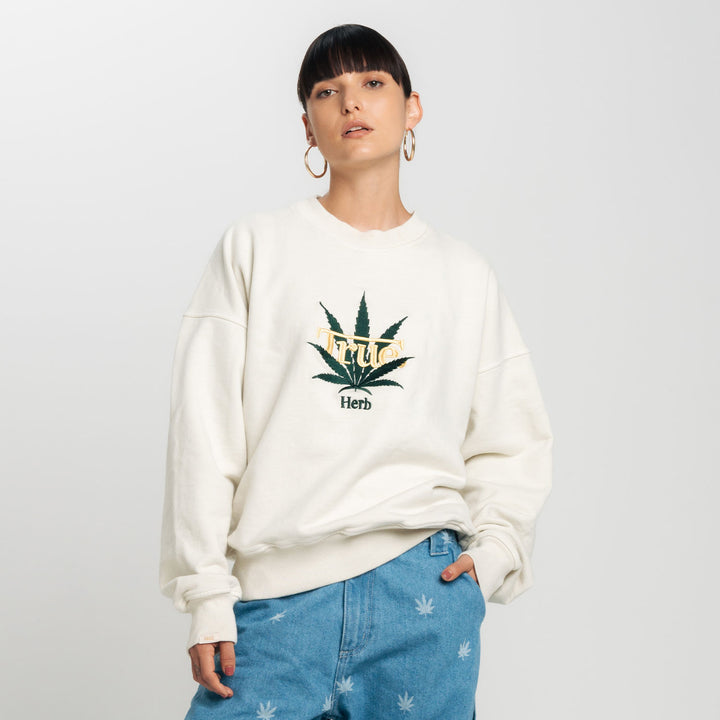 True X Herb Box-Fit Sweater - Ivory