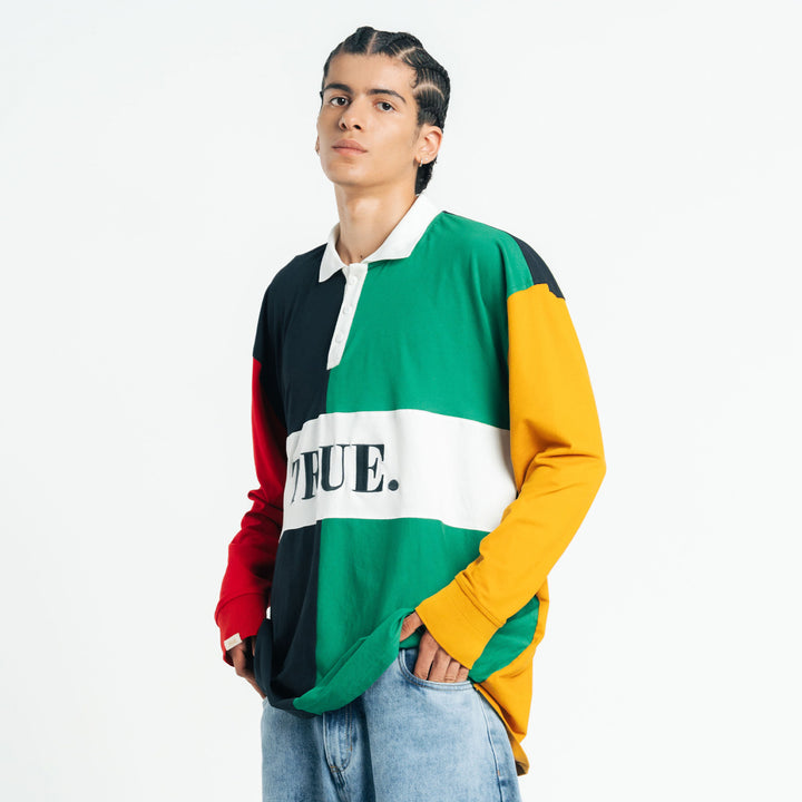 Colors Oversized LS Polo - Multicolors