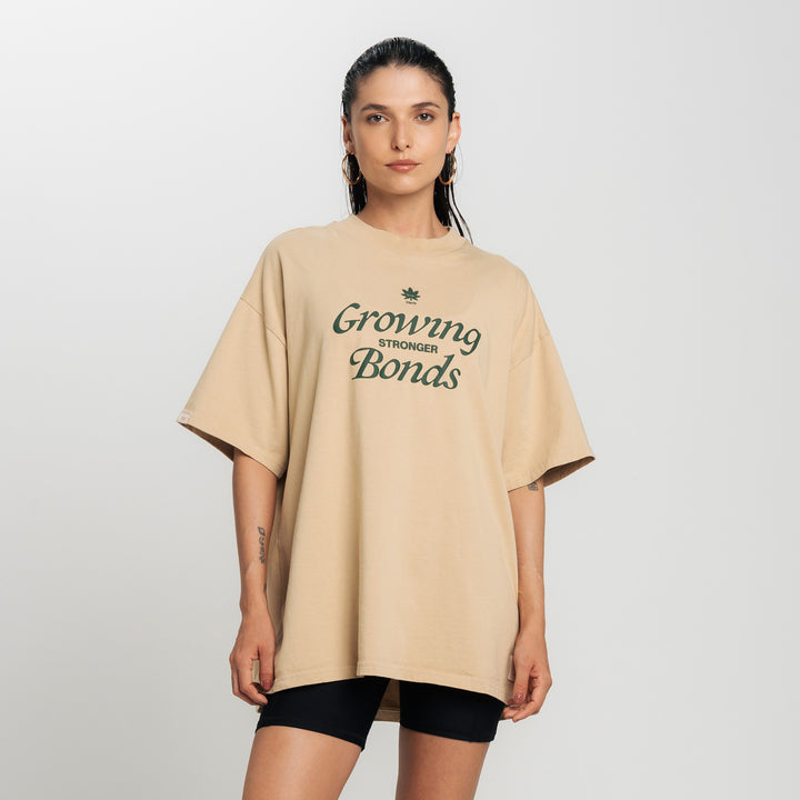 True X Herb Oversized Bonds T-Shirt - Camel
