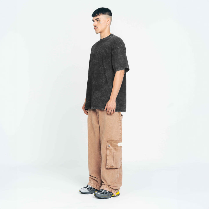 Just Life Washed Oversized Tee - Dark Grey