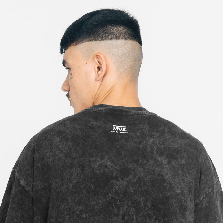 Just Life Washed Oversized T-Shirt - Dark Grey