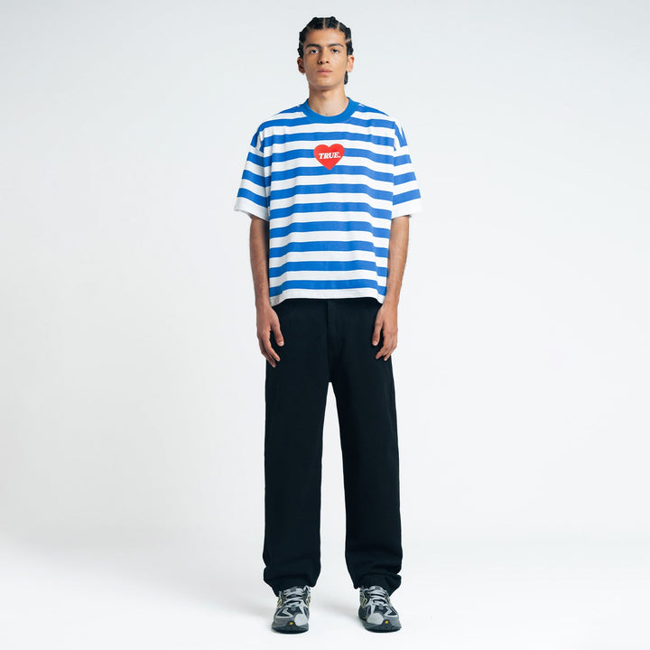 Striped Box-Fit T-Shirt - Blue
