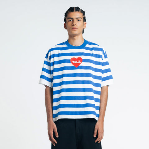 Striped Box-Fit T-Shirt - Blue