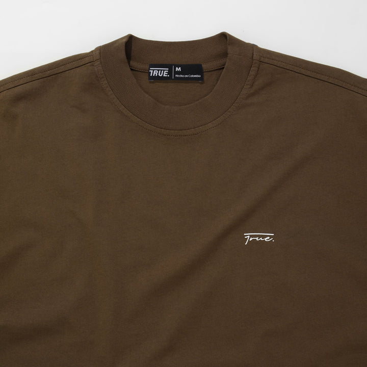 Legend Cropped Oversized T-Shirt - Brown