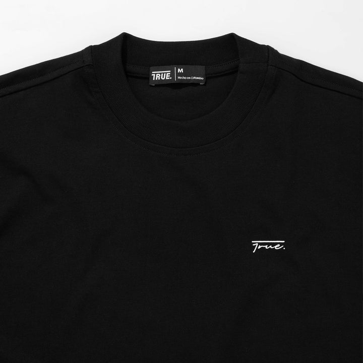 Legend Cropped Oversized T-Shirt - Black