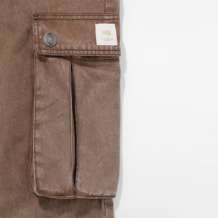 Cargo Multi-Pocket Pants - Washed Brown