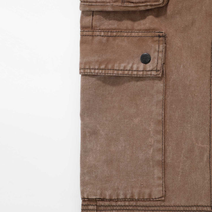 Cargo Multi-Pocket Pants - Washed Brown