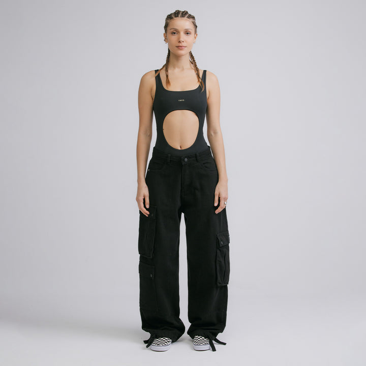Cargo Multi-Pocket Pants - Black