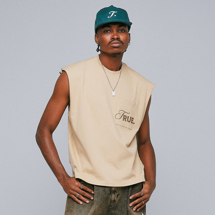 Caring Sleeveless Tee - Sand