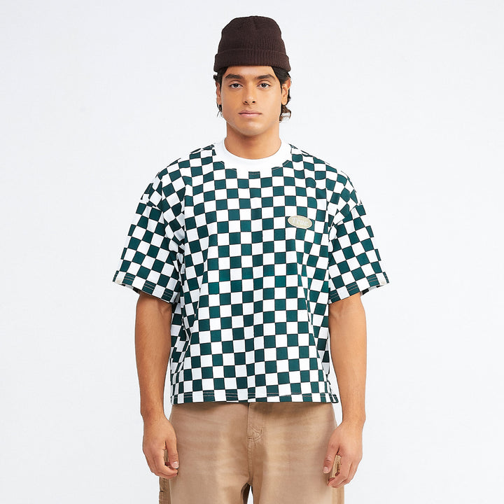 Chess Boxy Tee - Pine Green