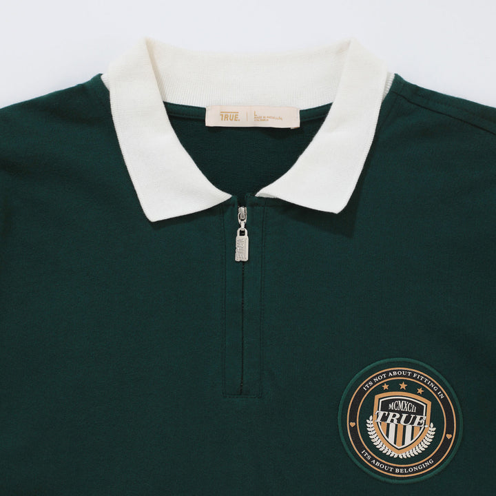 College LS Polo Sweater - Pine Green