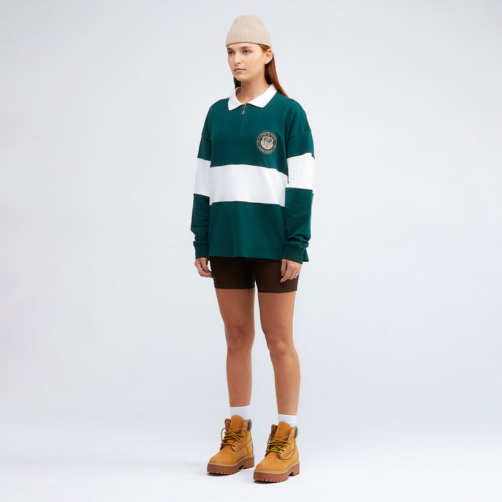 College LS Polo Sweater - Pine Green