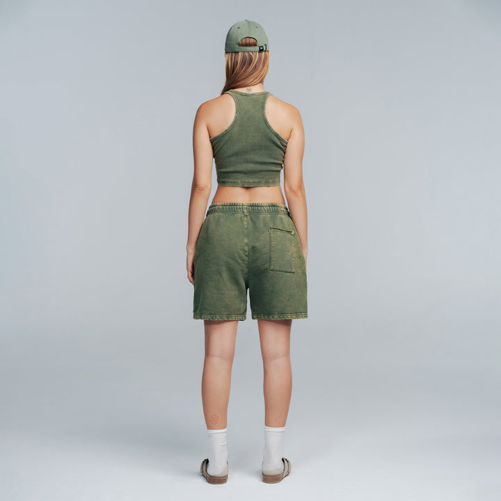 Core Washed Shorts - Military Green