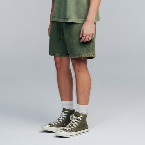 Core Washed Shorts - Military Green