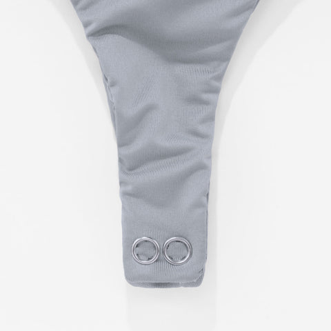 Cut Out Back Bodysuit - Light Gray