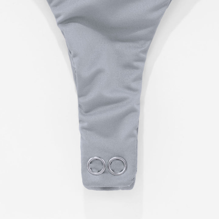 Cut Out Back Bodysuit - Light Gray