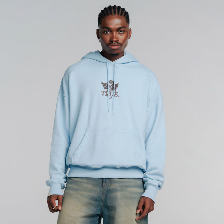 Cupid Box-Fit Hoodie - Baby Blue