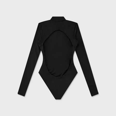 Cut-Out Back Bodysuit - Black