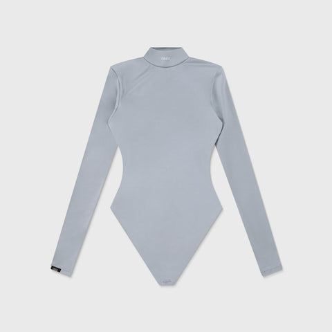 Cut-Out Back Bodysuit - Light Gray