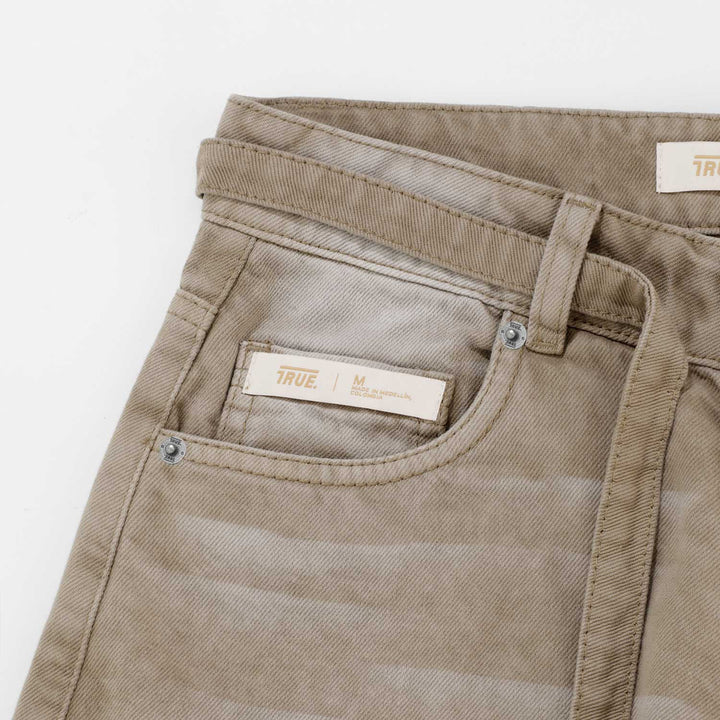 Dirty-Wash Wide-Leg Pants - Sand