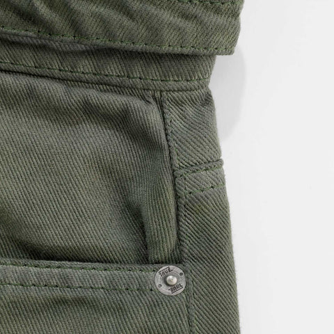 Dirty-Wash Jorts - Military Green