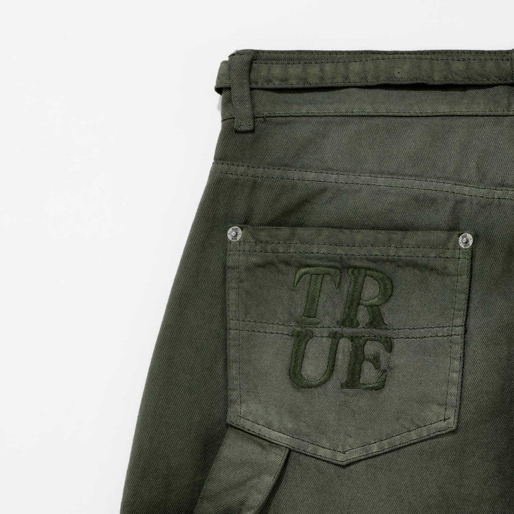 Dirty-Wash Pants - Military Green