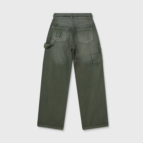 Dirty-Wash Pants - Military Green