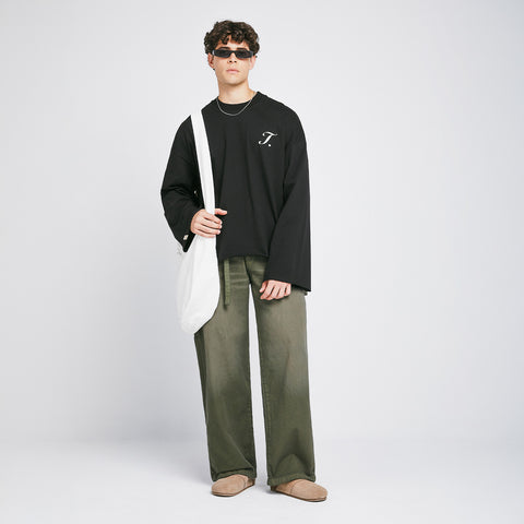 Dirty-Wash Pants - Military Green