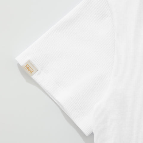 Fitted Ribbed Top - White