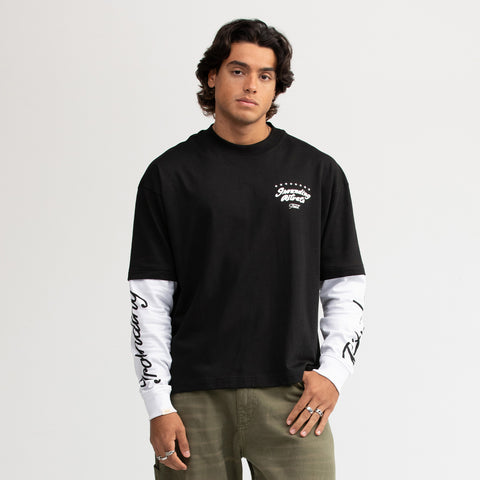 Grounding Double Sleeve Tee - Black