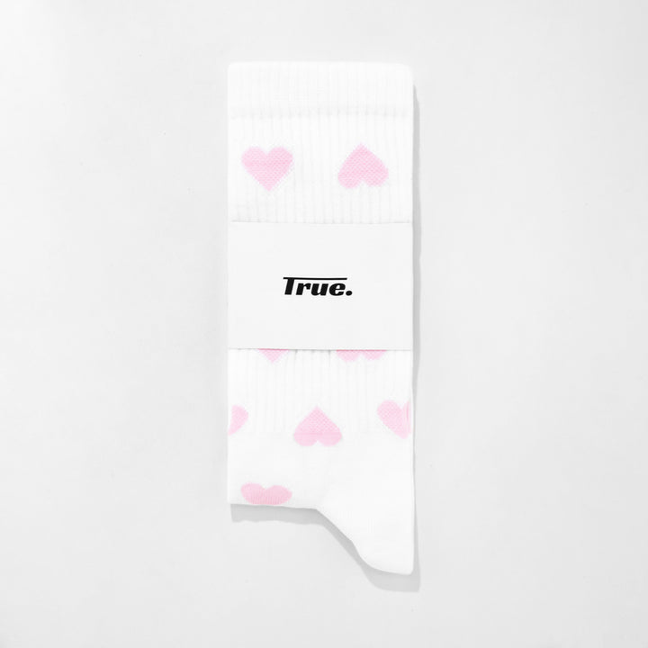 Hearts Socks - White