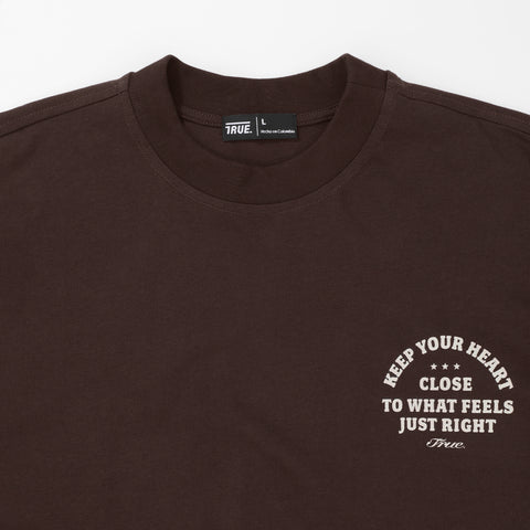 Heart Boxy Tee - Brown