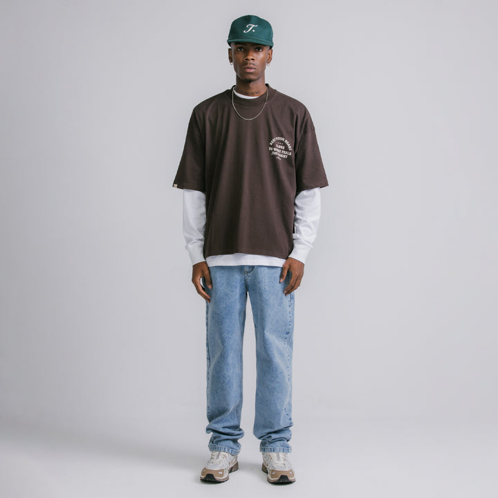 Heart Boxy Tee - Brown