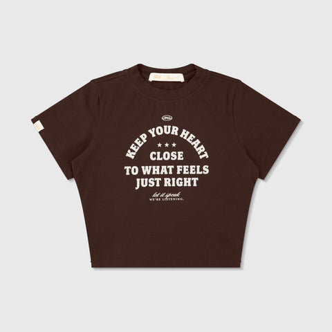 Heart Slim Tee - Brown