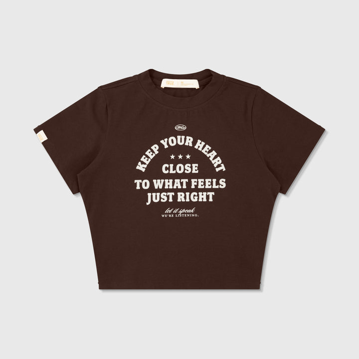 Heart Slim Tee - Brown