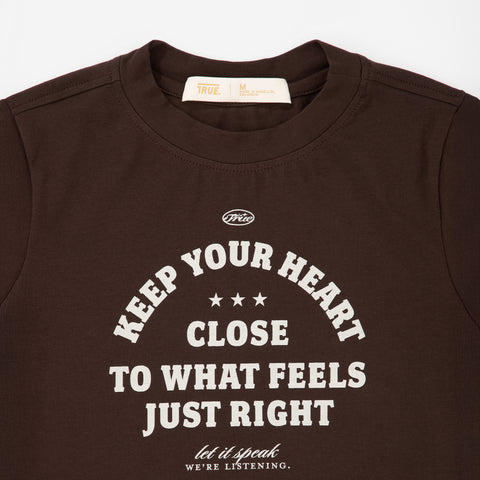 Heart Slim Tee - Brown