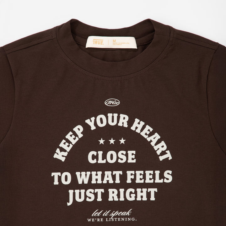 Heart Slim Tee - Brown