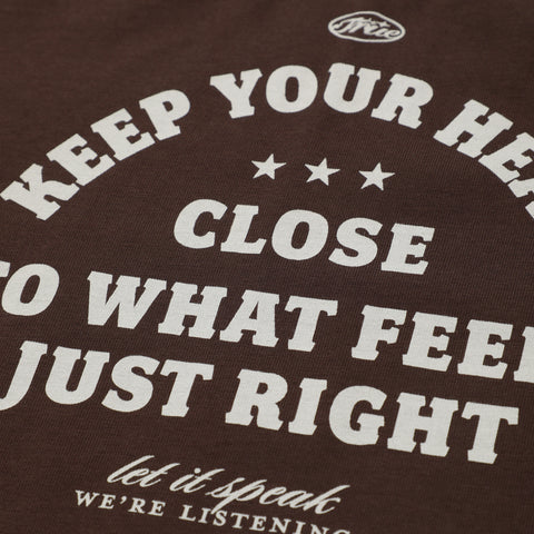 Heart Slim Tee - Brown
