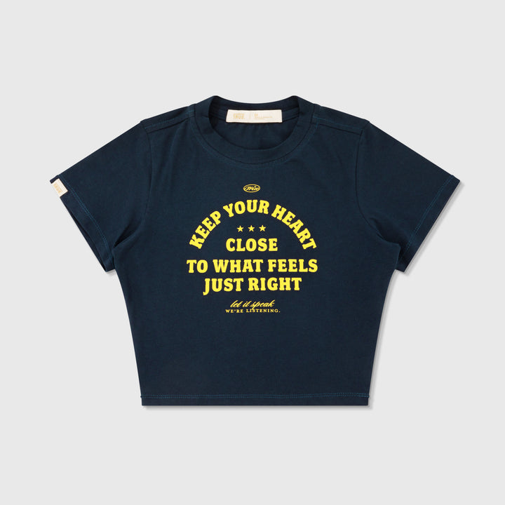 Heart Slim Tee - Navy Blue