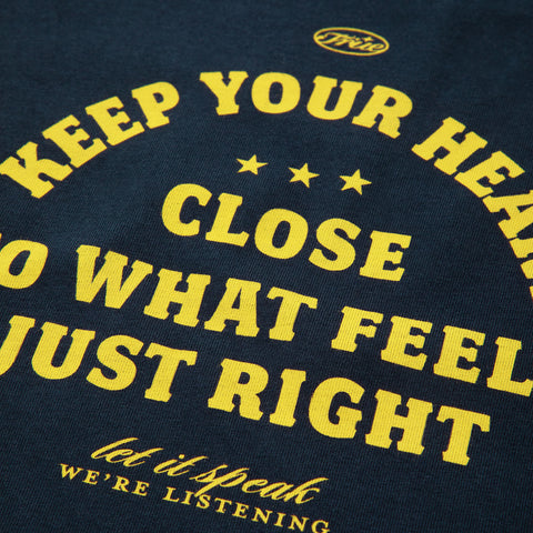 Heart Slim Tee - Navy Blue