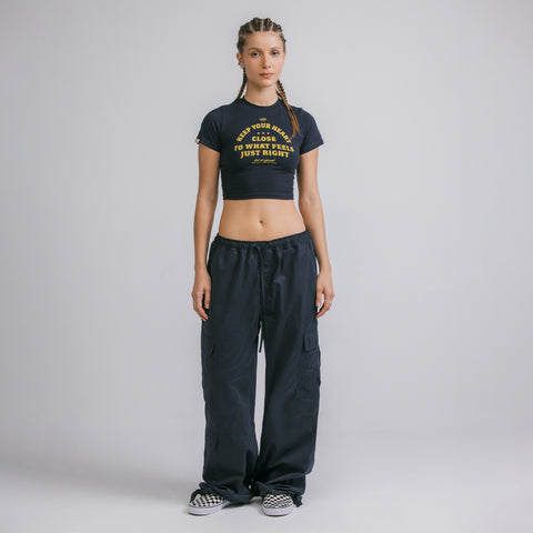 Heart Slim Tee - Navy Blue