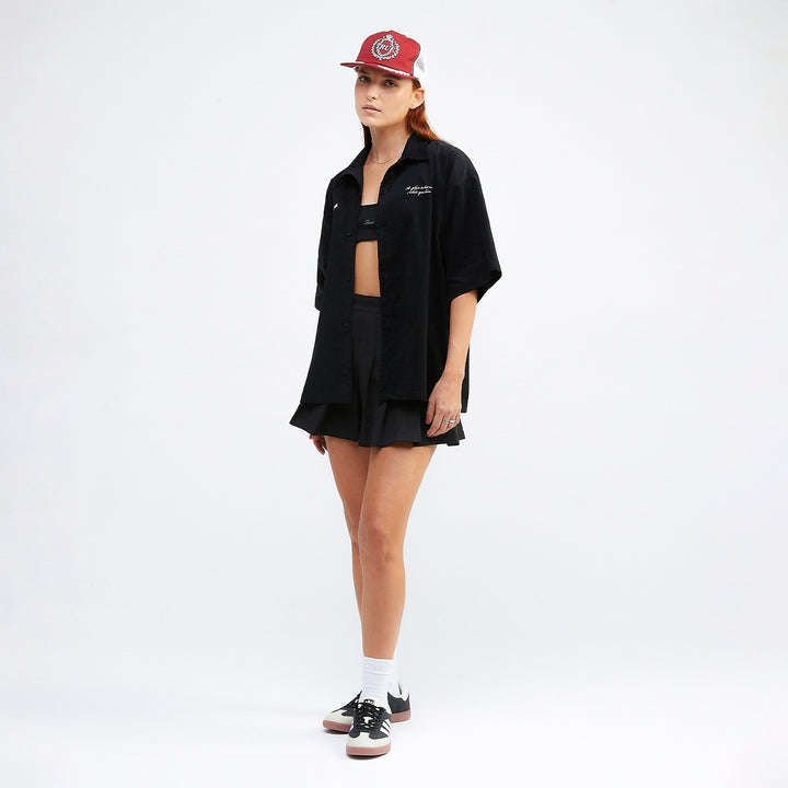 Heartbeat Boxy Shirt - Black