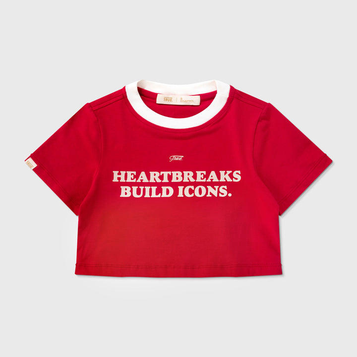 Icons Cropped Slim Tee - Red