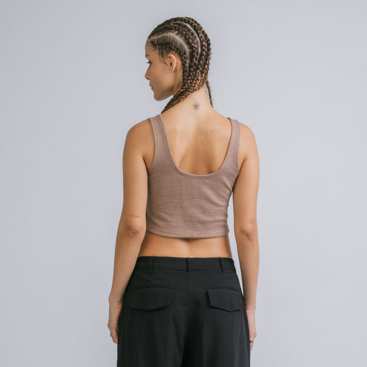 Knitted Lounge Top - Brown