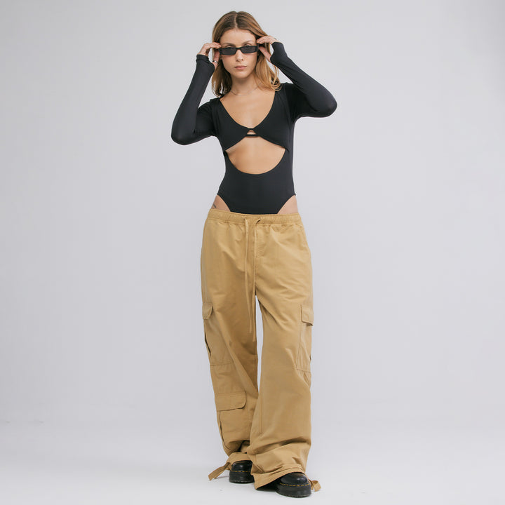 Loose Fit Cargo Trousers - Camel
