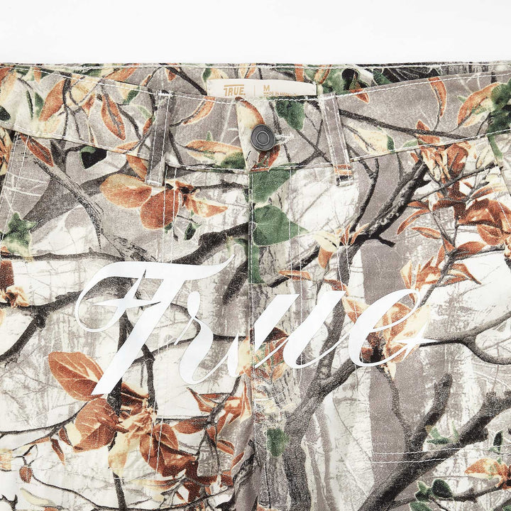 Loose Straight Leaf Pants - Brown