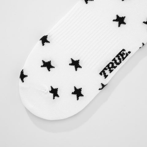 Black Stars Socks - White