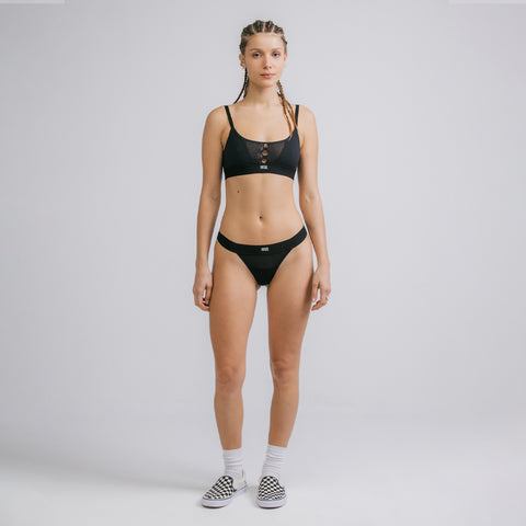 Mesh Cut-Out Top - Black