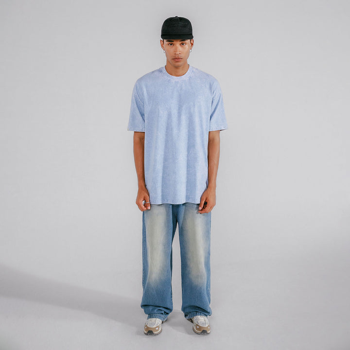 Oversized Washed T- Shirt - Blue